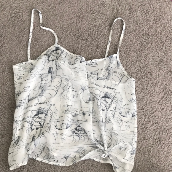 Sheer tank top with abstract pattern - Picture 1 of 3